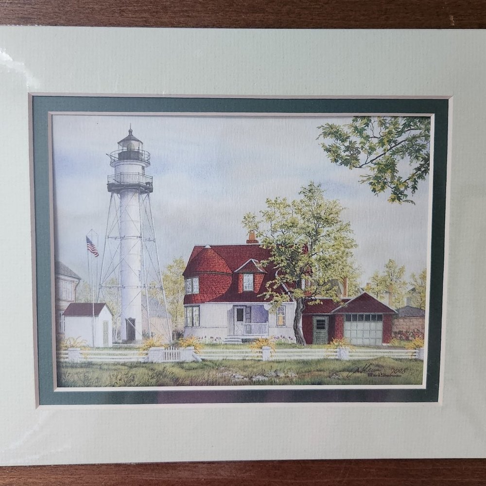 Coney Island NY Signed Lighthouse Print by Mark Sherman